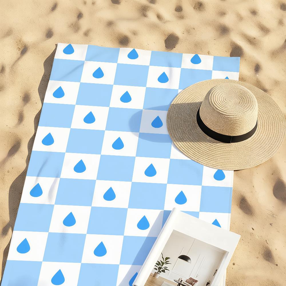 Cute Checkered Pattern Towel Quick Drying Beach Towels Are Suitable For Swimming Pools Camping Yoga And The Gym