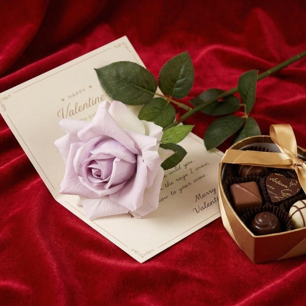 Real Touch Artificial Rose Flower Handmade Faux Rose Branch Simulation Big Rose  Teacher's Day