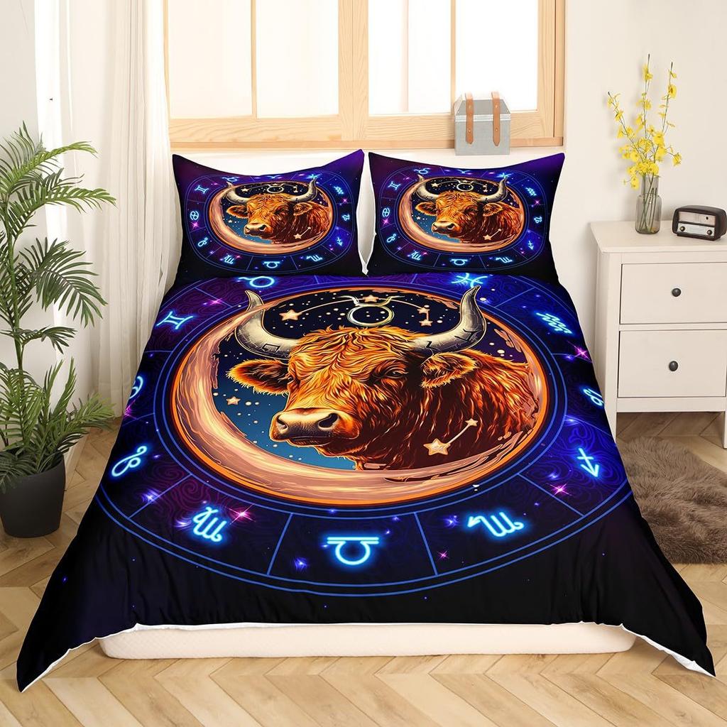 Constellation Taurus Three-Piece Quilt Cover 3D Digital Printing Bedding Set Bed Cover