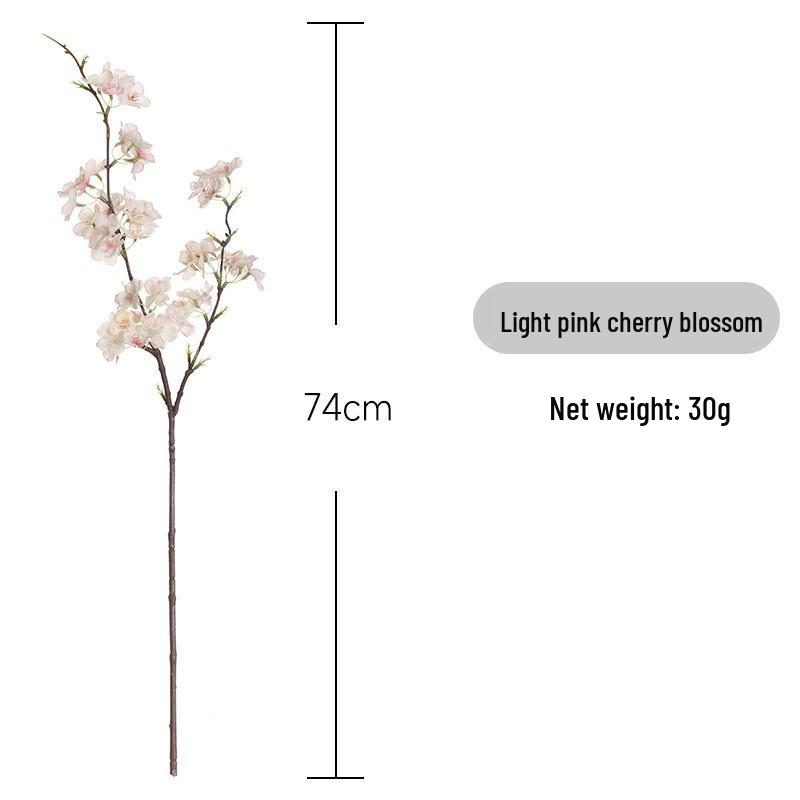 Cherry Blossom 4-Fork Silk Floral Branch for Wedding Arch Decor