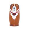 Five-Layer Russian Nesting Doll: Bear & Dog Wooden Craft Ornament Toy