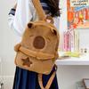 Large Capacity Cartoon School Bag Kawaii Shoulder Bag Shopping Capybara Plush Backpack  Travel