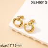 2025 Chic Geometric Titanium Steel Gold-Plated Hoop Earrings for Women - Versatile and Trendy
