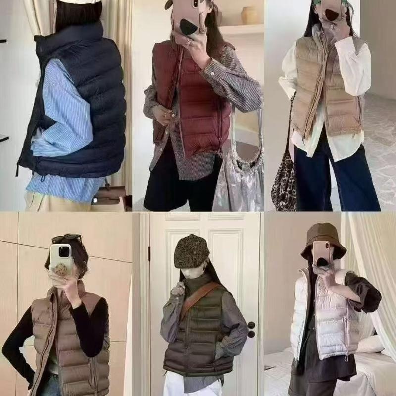 Warm Short Padded Vest Women Lightweight Korean Style Stand Collar Slim Fit Winter Cotton Vest