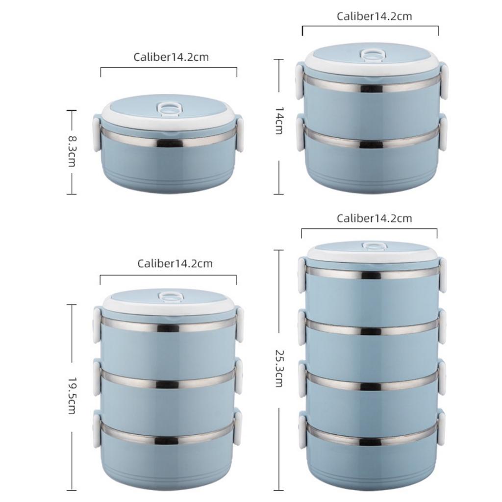1pcs Stackable Stainless Steel Lunch Box Insulated With Handles  Portable Leak-Proof BPA-Free Bento Box for Adults Work, Picnic