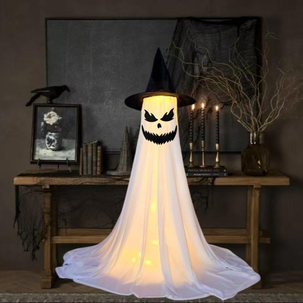 With Witch Hat Halloween Yard Ghost Ornaments Luminous LED Glow Specter Ornament  Outdoor Garden