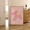 Poster Stampabile Arte Murale Cane Palloncino Rosa Poster Preppy per Decorazione Camera da Letto Poster per Adolescenti per Stanza Dormitorio Poster con Stampa di Cane Appartamento Universitario