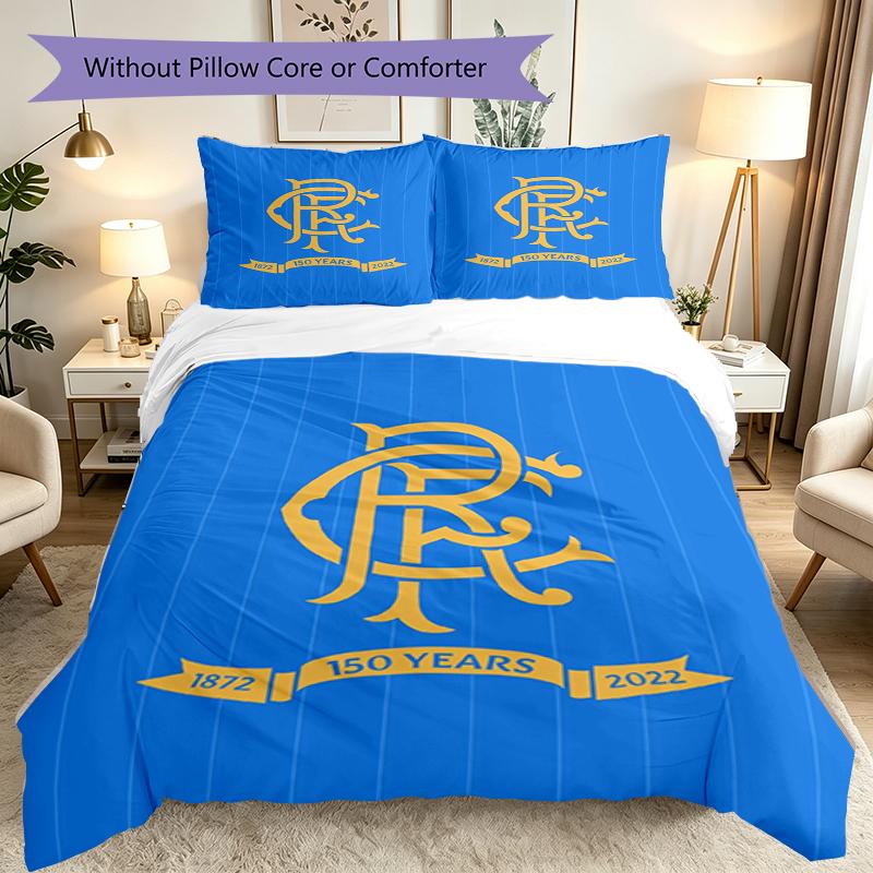 [3pcs Romantic Bedding Set] Rangers FC Print Duvet Cover, Soft Breathable Bedding Set For Bedroom Guest Room School Dorm Decor