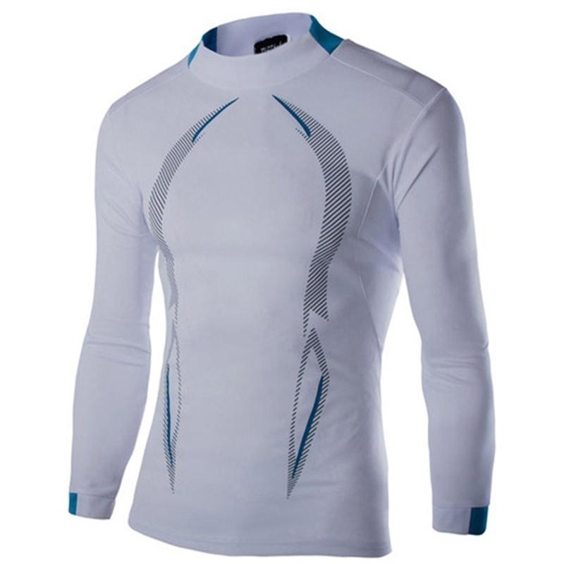 

Осень и зима Новая мужская мода повседневная футболка с длинным рукавом Speed Dry Clothes M белый