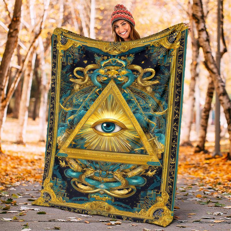 1PC The Square-of Freemasonry Printed Blanket, Al Season Lightweighsonry Blanket Home Office Outdoor Nap Multifuncsonry Blanketional Blanket