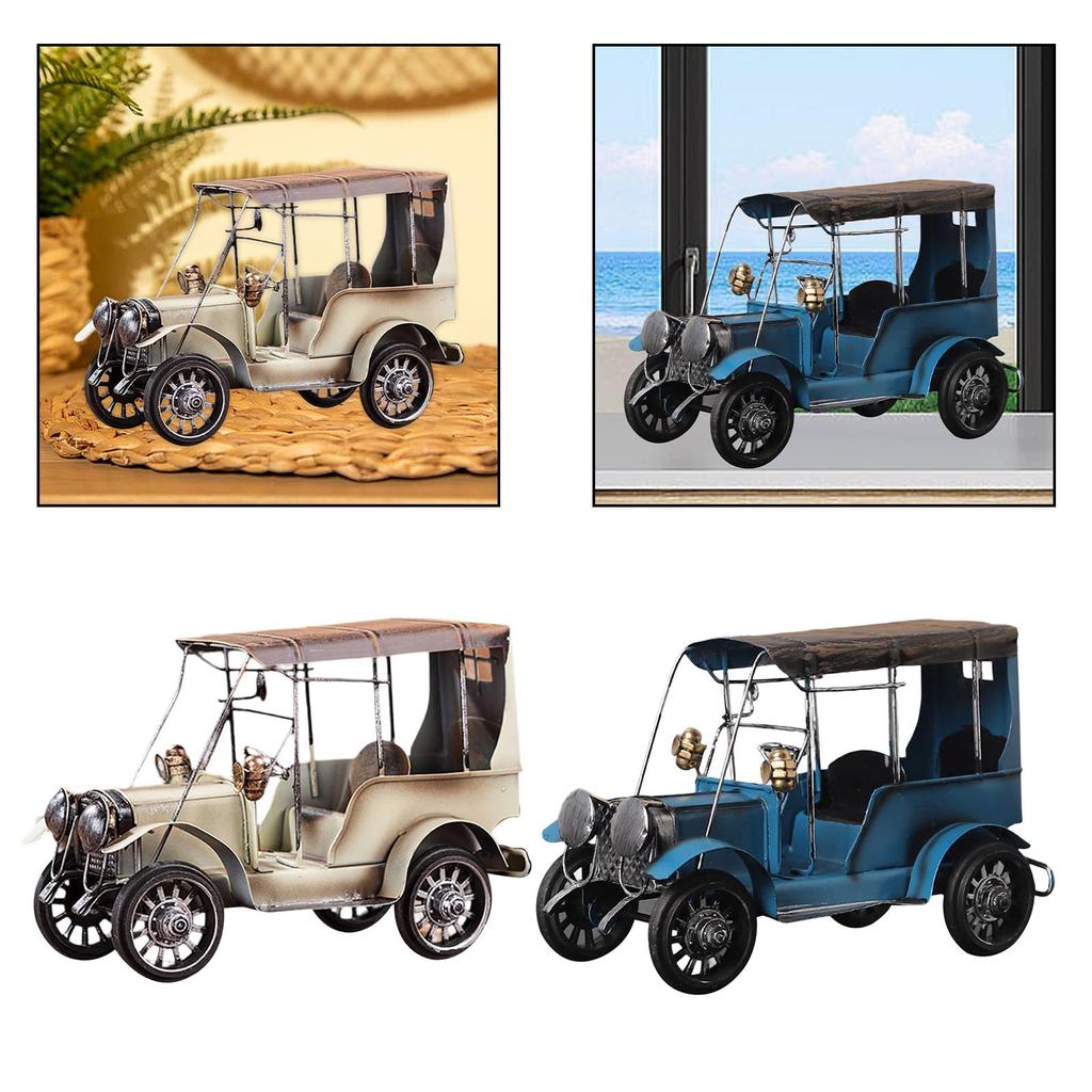 Vintage Car Model Multipurpose Birthday Gift Decorative Collectible Ornament White