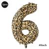 Leopard Print Number Foil Balloons 0-9 Jungle Safari Animal Theme Kids Birthday Party Decorations Baby Shower Helium Toys Globos