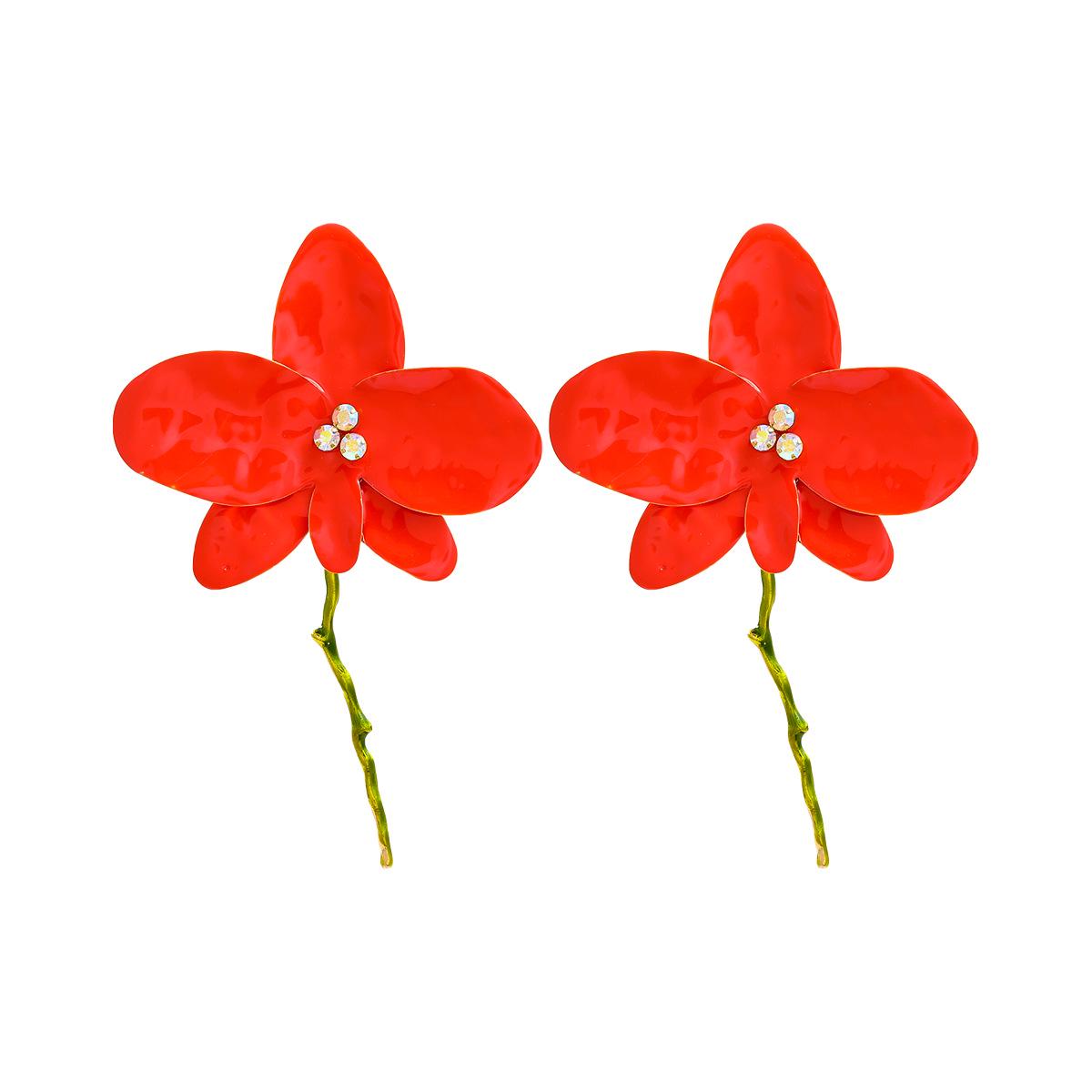 

Серьги-цветы из богемского сплава: Элегантные летние аксессуары для женщин в европейском и американском стиле оранжевый