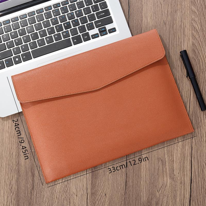 Faux Leather Document Bag, Business Information Bag, A4 Folder, School and Office Supplies, Storage Bag