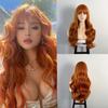 Big Wavy Wine Red Synthetic Wig - Halloween Party Cosplay Role-Playing Wig - Daily Wig - Heat-Resistant Hairpiece
