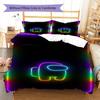 Among Us Pattern Bedding,Quilt Set Quilt Cover Pillowcase Home Birthday Gift (1 * Duvet Cover + 2 * Pillowcase, Without Core)