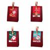 10Pcs Paper Christmas Gifts Bag Red Christmas Candy Gift Box Simple Gifts Wrap Handbag  Children