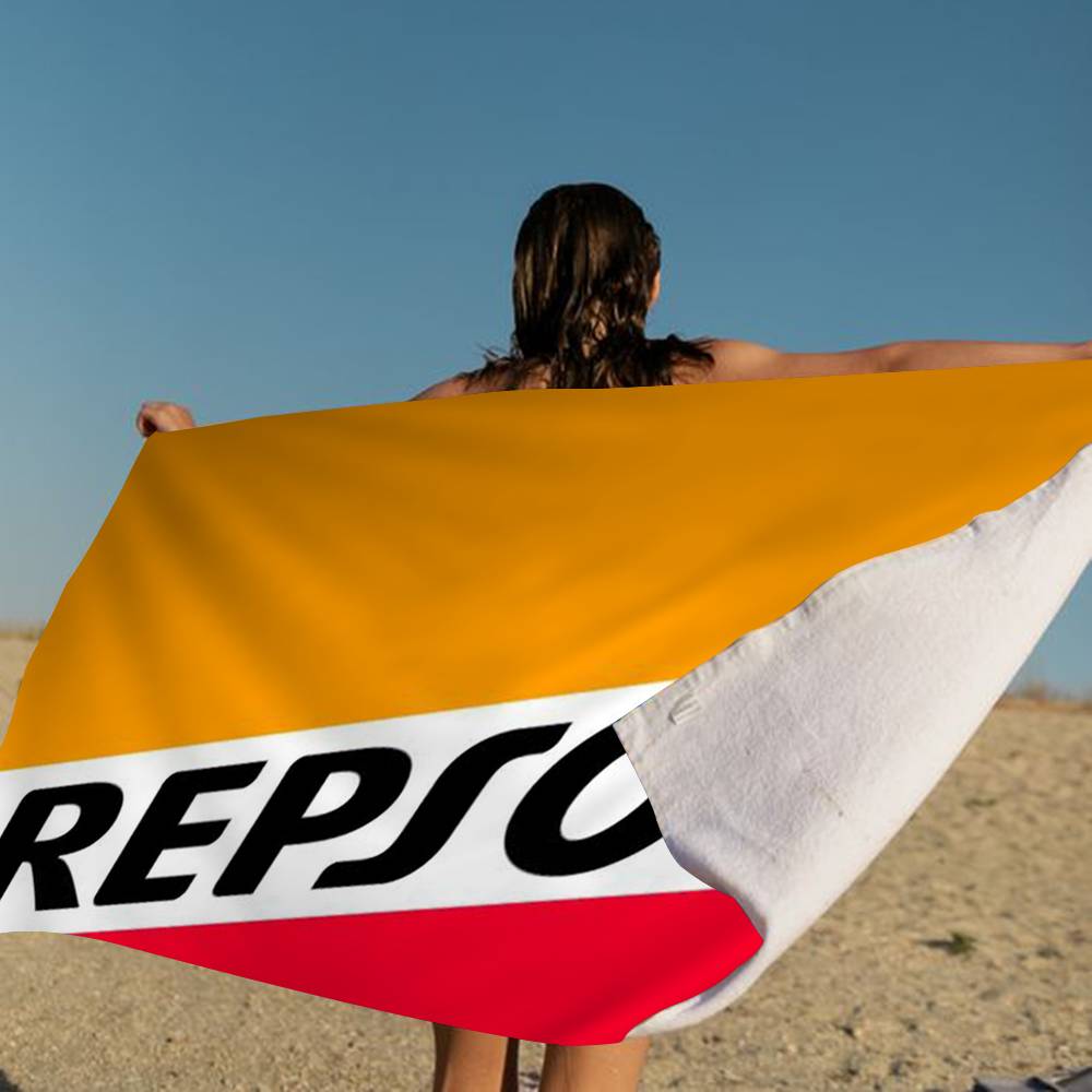 R-Repsol Retro Microfiber Printed Beach Towel Mountain Climbing Yoga Beach Swimming Running Absorbent Soft Towel