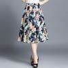 Printed A-Line Midi Skirt for Spring & Summer - Women's Tummy Slimming & Stylish Design