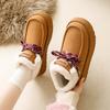 Fashion Women's Fashion Platform Snow Boots Winter New Round Head Suede Front Strap Anti-slip Wear-resistant Short Boots