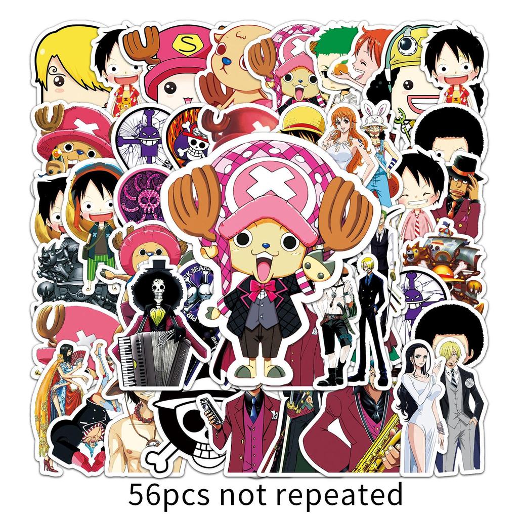 56 Waterproof One Piece Cartoon Stickers for Suitcase, Computer, Skateboard, Car, Motorcycle Graffiti