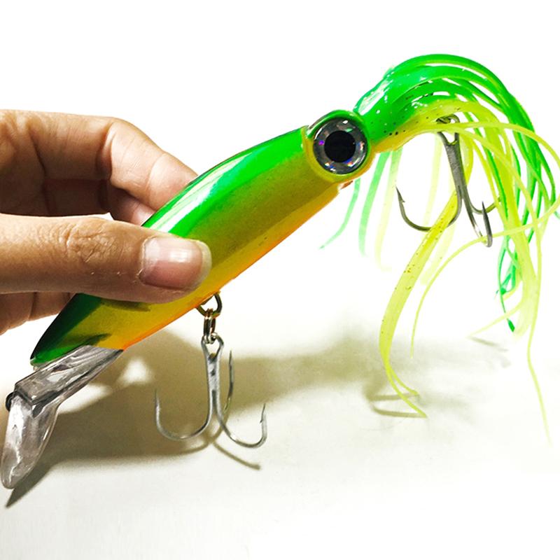 Sea Fishing Long Shot Big Octopus Squid Bait Luya Bait Fake Bait With Beard Plastic Squid Bait