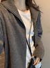 Women's Designer Mid-Length Wool Cardigan with Double Zipper and Stand Collar - Perfect Loose Sweater for Autumn and Winter.