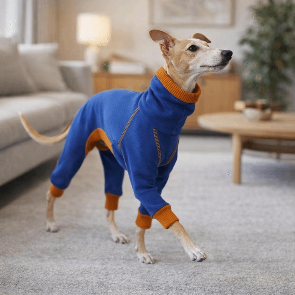Stretchy Dog Jumpsuit High Neck Pet Turtleneck Dog Velvet Pajamas Pet Warm Sportswear  Indoor Wear