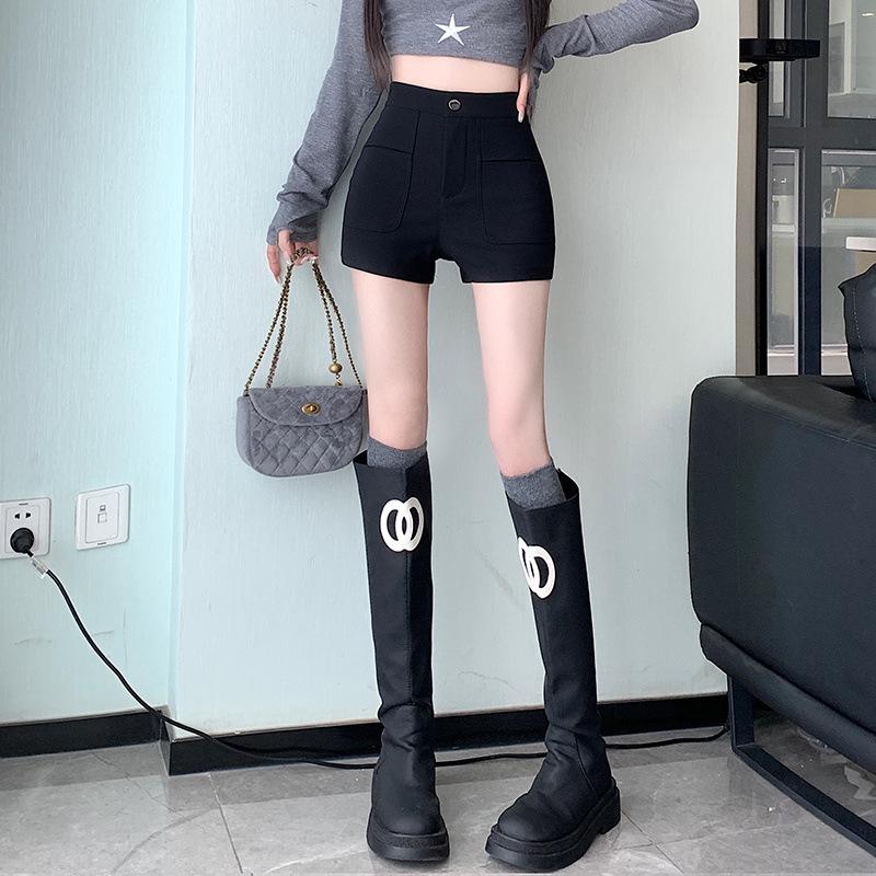 2026 Plus Size Women's Wide Leg Bootcut Pants - High Waist Slimming Suit Shorts for Spring/Autumn.