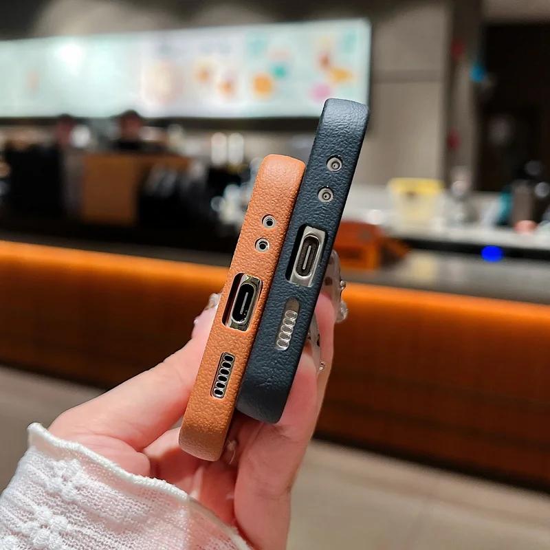 Leather Texture TPU Case For Samsung Galaxy Z Flip 6 5 4 3 5G Soft Folding Silicone Phone Cover For Samsung Z Flip6 Flip5 Flip4