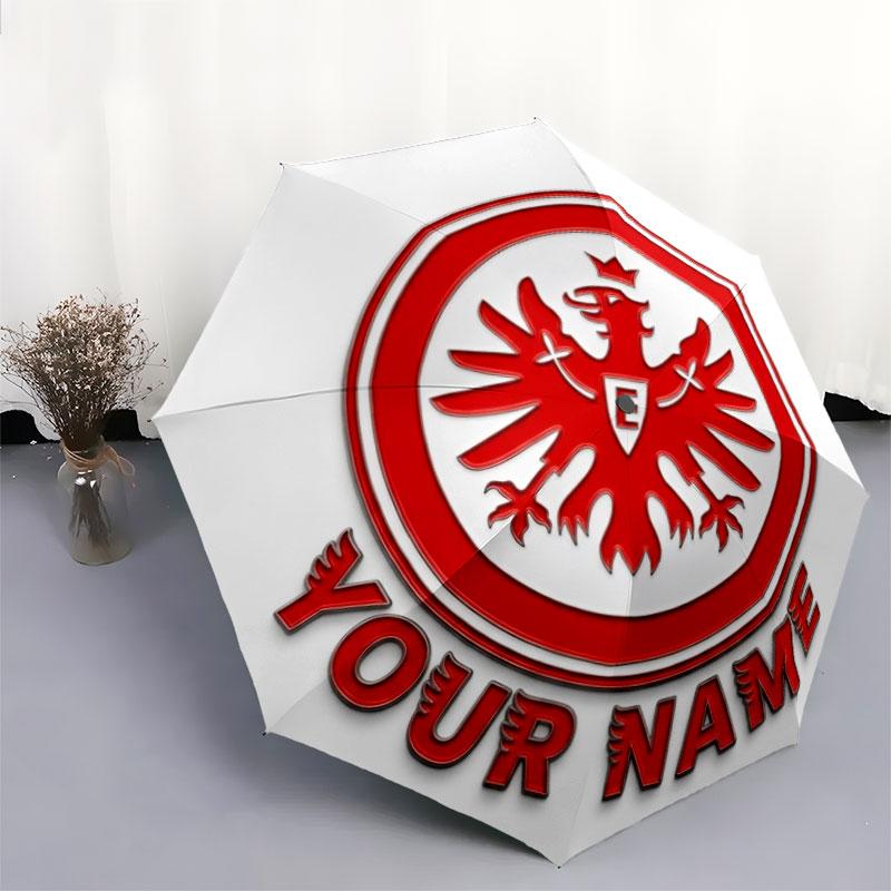 1 PC Automatic Folding Umbrella - Eintracht Frankfurt Custom Name Pattern, Portable & Foldable Design with 8 Ribs, Christmas Birthday Gifts