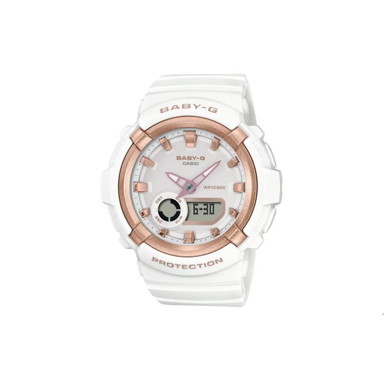 Casio 100M Waterproof Quartz Movement Resin Strap Watch Women watches White BGA-280BA-7A White Dial