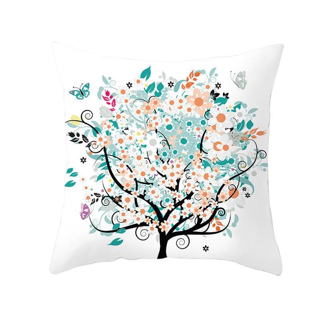 Colorful Tree Printing Decorative Pillowcase Colorful Tree Pillow Case Polyester Tree Pattern Pillow Cover Kussensloop Zt287