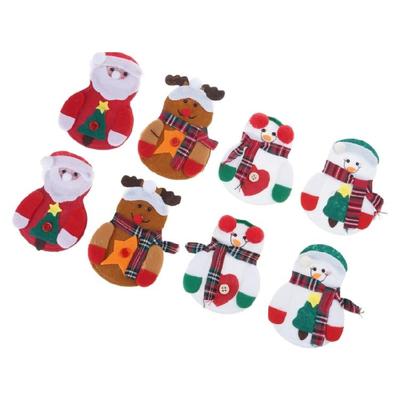 8pcs Christmas Tableware Holders Bag Party Gift Xmas Ornament for Table Home