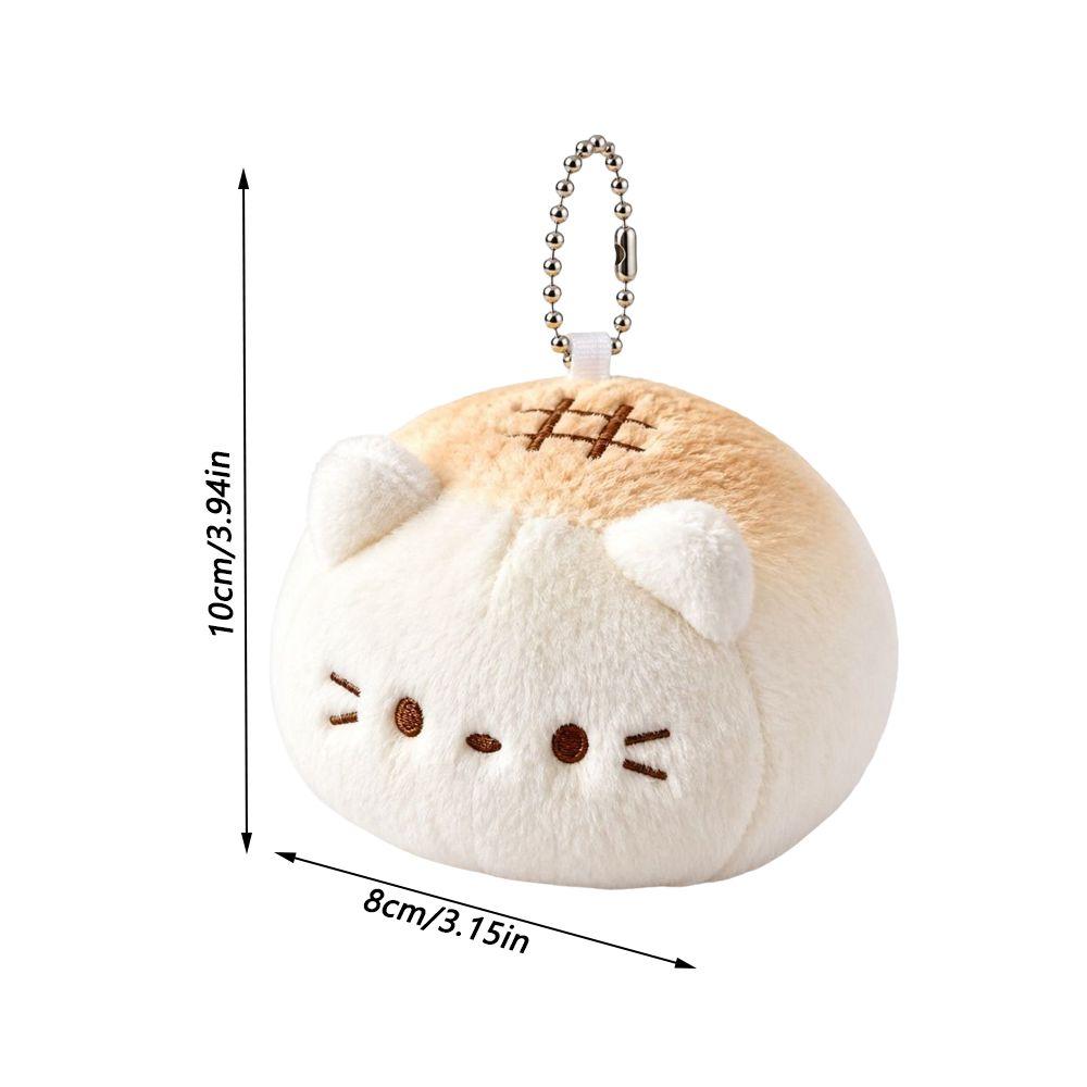 Soft Fluffy Cat Plush Keychain Squeaky Sound Fluffy Cat Bag Charm Birthday Gift