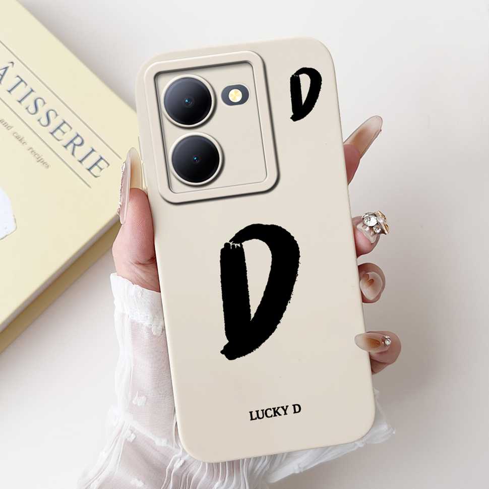 For vivo Y78 China 5G V2278A Case Fashion Design Letters A-Z Soft Silicone Cover Coque For VIVO y78 Y78 6.64" Phone Shell Fundas