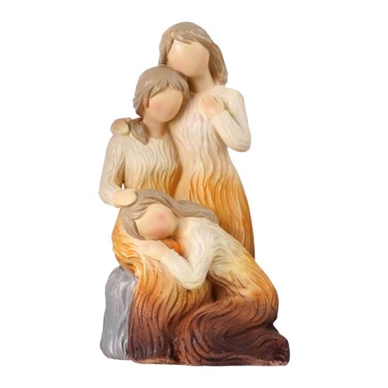 Resin Carving Family Figurine, Mother Father Son Daughter Statue, Hand-Painted Parents Kids Sculpture, Gift for Mother's Day Father's Day