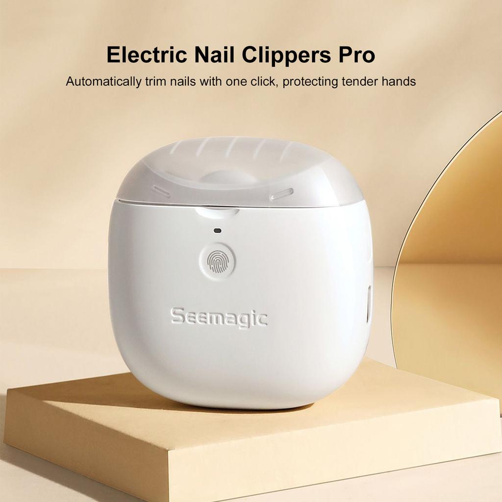 Electric Nail Clippers Automatic Fingernail Trimmer with Light Fingernail Cutter and File 2In1