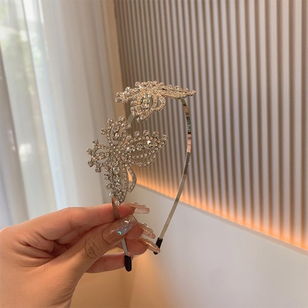 Shiny Butterfly Headband Glamorous Crystal Headwear Fashion Rhinestone Hair Band  Girls Accessories