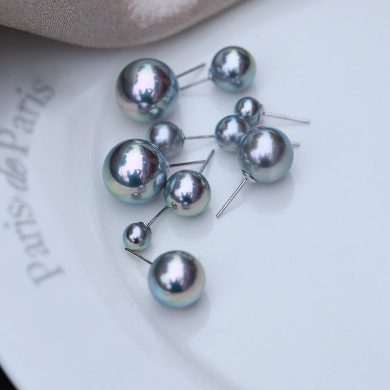 Luxuriöse 999 Sterlingsilber Hanf & Aurora Grau Perlenohrringe für Damen - High-End 2024 Design