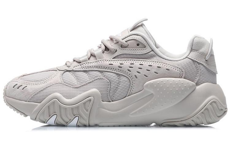 Li Ning Cat Paw Lite Ткань Амортизация Скользкие Устойчивые к истиранию Низкие Беговые кроссовки Мужские Серые AGLQ107-2 39.5