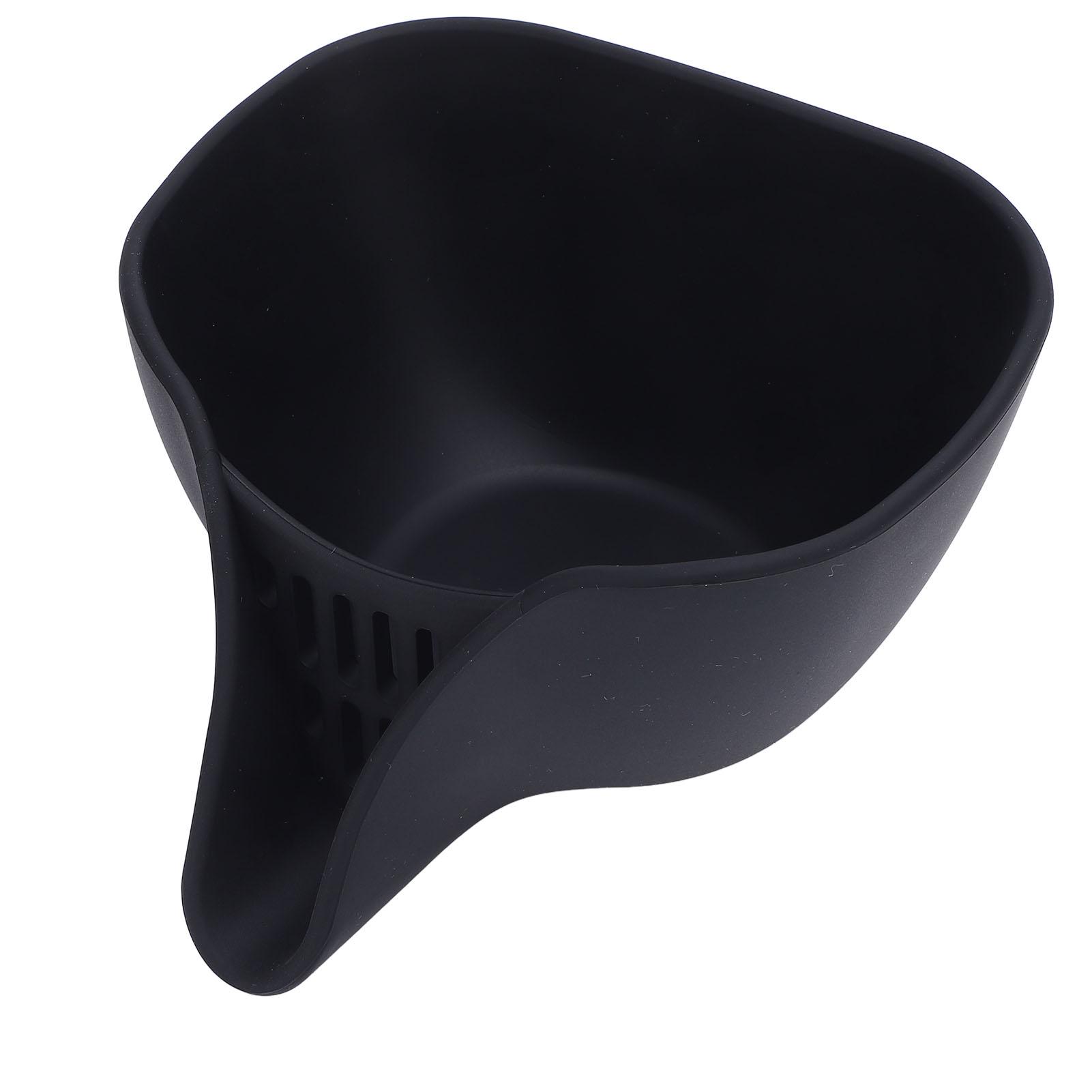 

Drain Basket Silicone Food Pasta Drainer Dishwasher Safe Kitchen Drain Bowl with Spout for Washing F Black