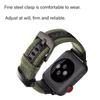 Watchband Strap For Apple Watch Band 44mm 45mm 41mm 40mm Jeep Canvas Nylon+Leather Bracelet Iwatch Series 3 4 5 6 SE 7 8 Ultra 49mm Band