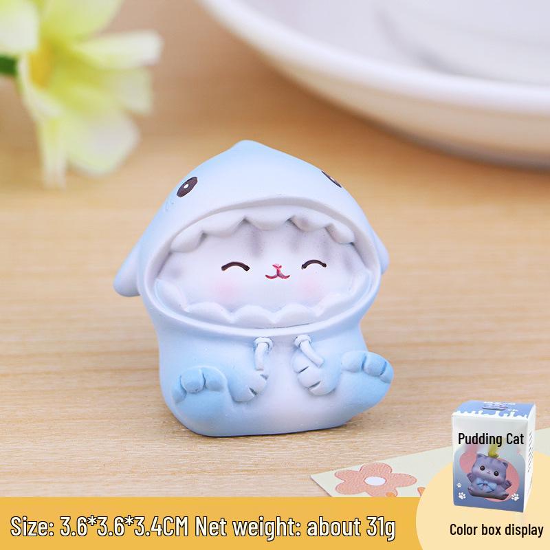 Mini Cat Pudding Ornament | Stress Relief Desk & Car Decor