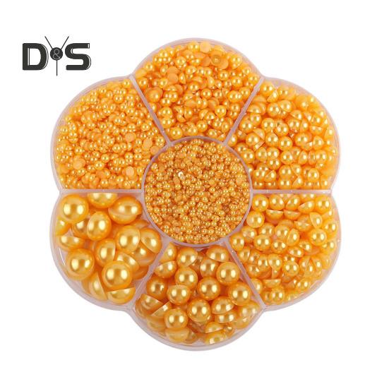 5600 Pcs Half Round Faux Pearls Flat Back Beads Bulk with Storage Box Assorted Sizes Fake Pearl Beads for Crafting DIY Nail Art Phone Decoration