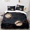 Halloween Bat Full Moon King Queen Duvet Cover Black Horror Night Bedding Set Kids Cartoon Quilt Cover Polyester Comforter Cover