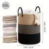 Cotton Rope Laundry Basket - Large Capacity Woven Storage for Clothes, Toys, and Sundries