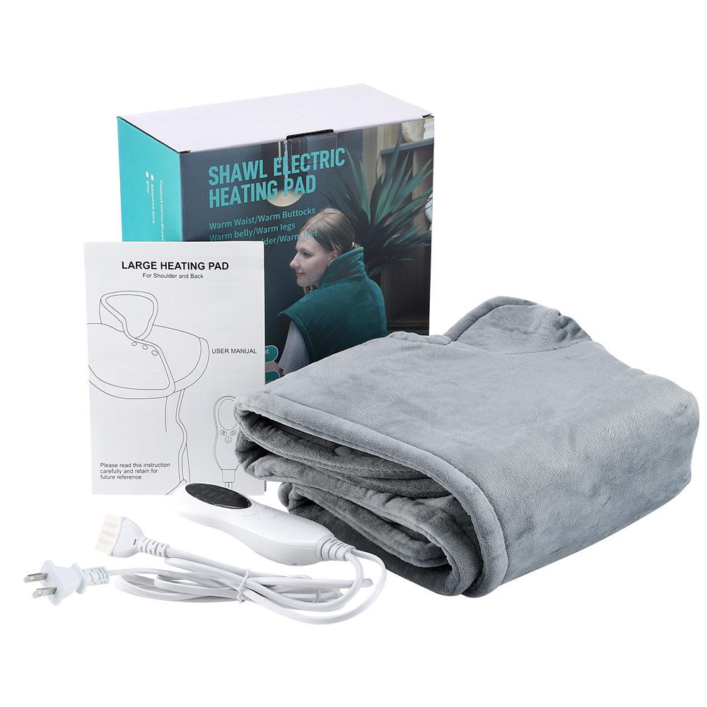 Cross-Border 60x90cm Electric Heating Shawl: 3-Speed Timer, 10-Level Heat, Shoulder/Neck/Waist Protection, Multi-functional Warmth.