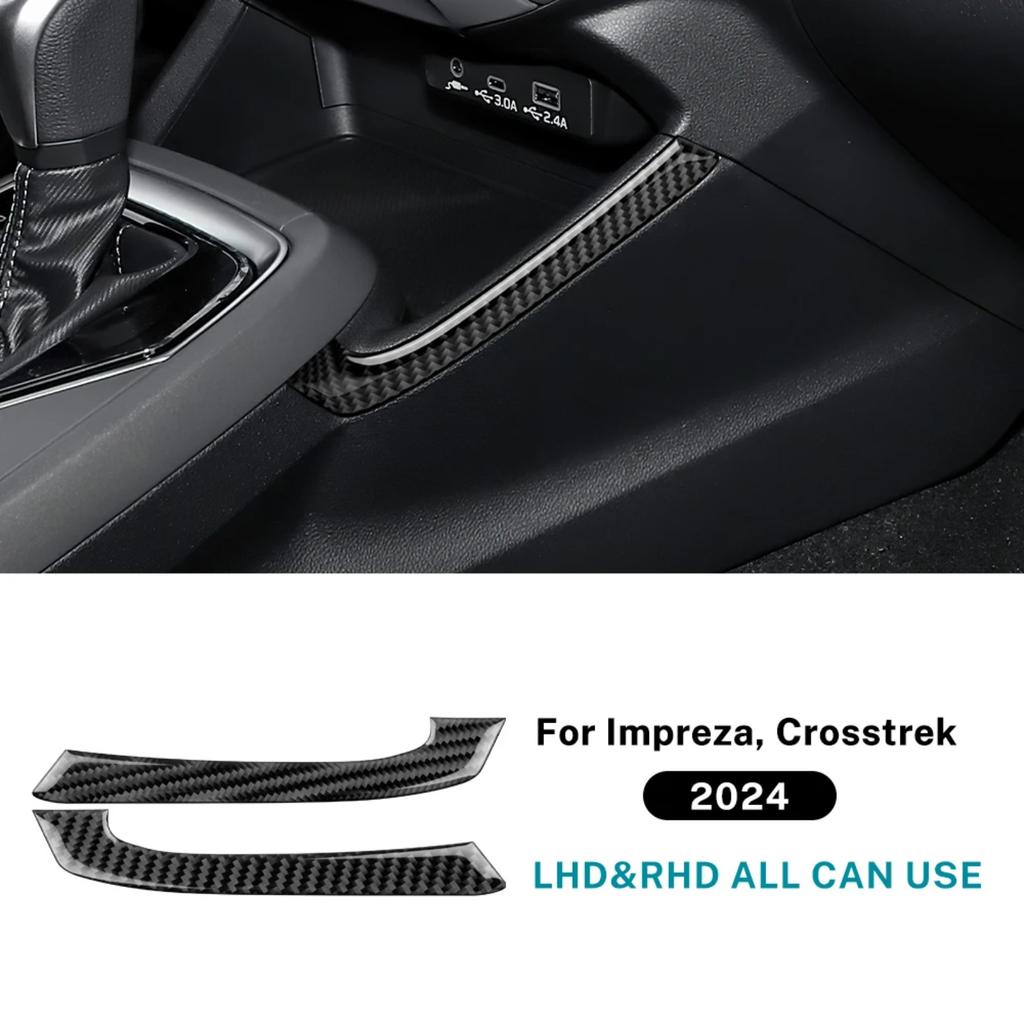 For Subaru Crosstrek Impreza 2024-2026 Carbon Fiber Wireless Charger Dual Side Decor Trim Anti Scratch Interior Car Accessories