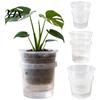 Visible Water Level Planter Clear Plant Pot with Reservoir, Plastic Self Watering Planter, Slotted Inner Pot, Study Room Decoration Breathable